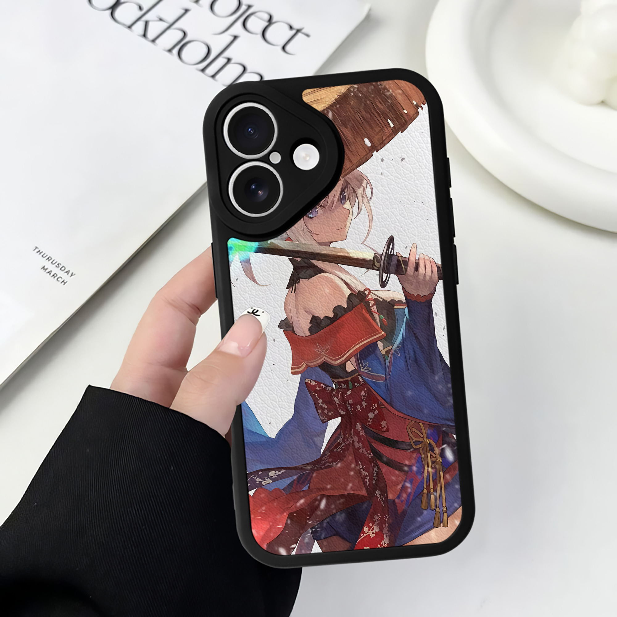 （画像用） 刀剣乱舞 Touken Ranbu 【iPhone 16シリーズ対応】シリコンスマホケース（レザー調） 材質：シリコン